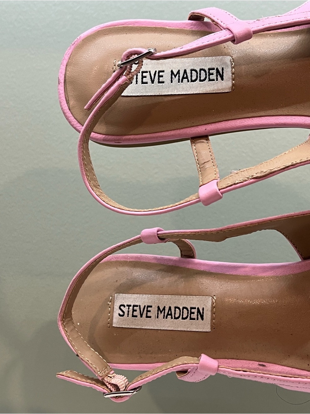 NWT Steve Madden Pink Pointed Toe Lace Up Slingback Ballet Flats Size 8 - Picture 4 of 6